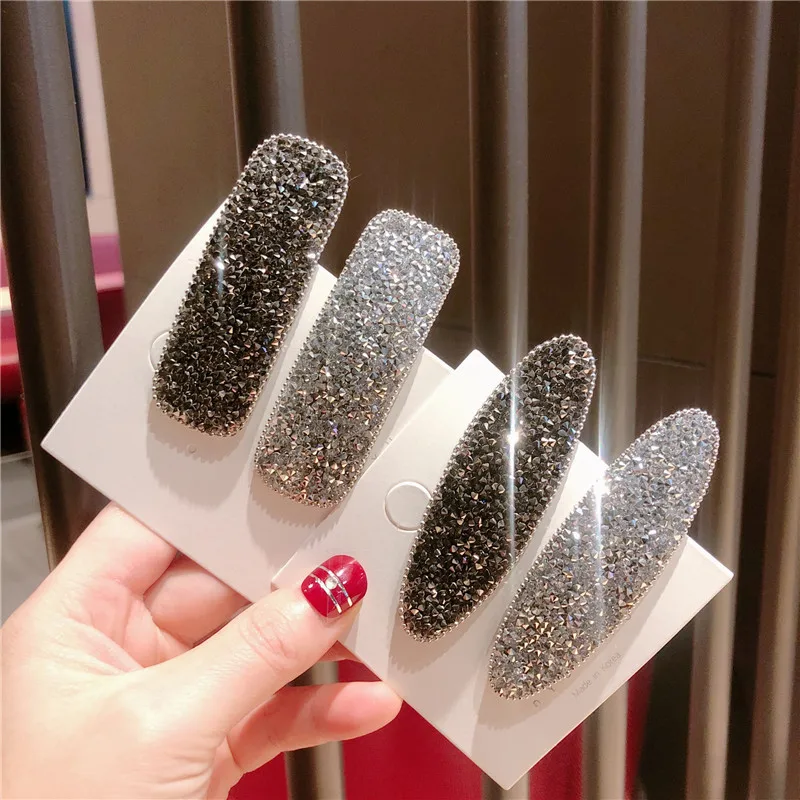 

Korea Handmade Oval Square Rhinestone Women Girls Barrettes BB Hairpins Hair clips Head wear Accessories-JQAWHRP040C5