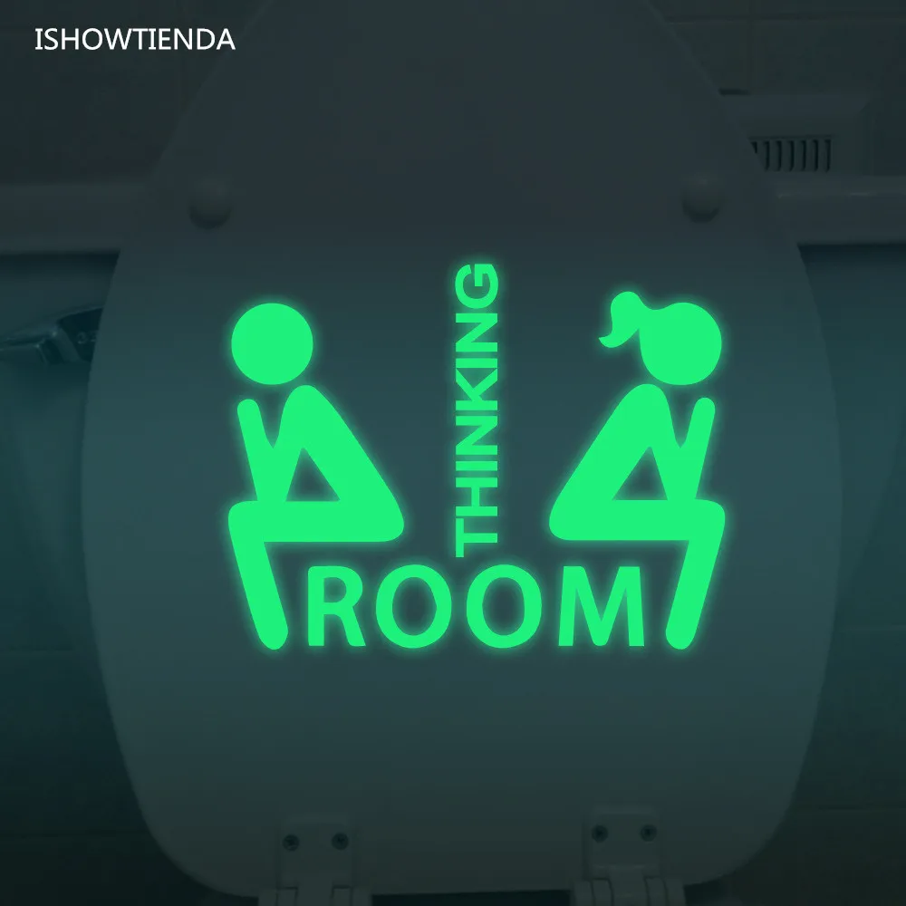 

ISHOWTIENDA Hot Bathroom Luminous Sticker Luminosa pegatinas de pared Toilet Fluorescent Wall Sticker Removable Sticker Room New