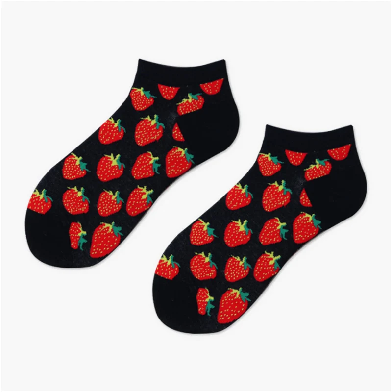 51125 Moda Socmark, брендовые летние трендовые счастливые мужские носки, хлопковые мужские носки-лодочки, забавные оригинальные носки в стиле Харадзюку, носки до щиколотки с фруктами - Цвет: 51125