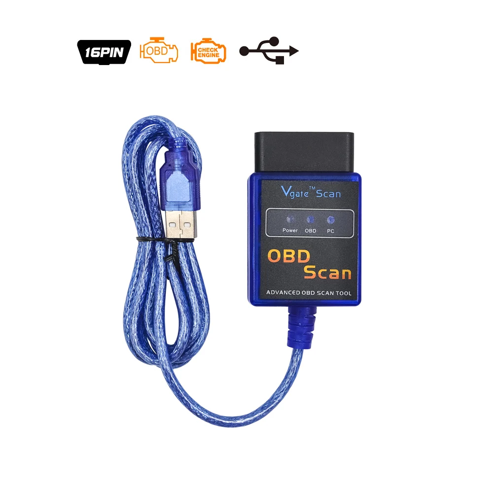 100 шт./лот V2.1 ELM327 USB OBD2 читателя Кода Супер Мини ELM 327 V1.5 Bluetooth, Wi-Fi Лидер продаж DHL - Цвет: vgate usb