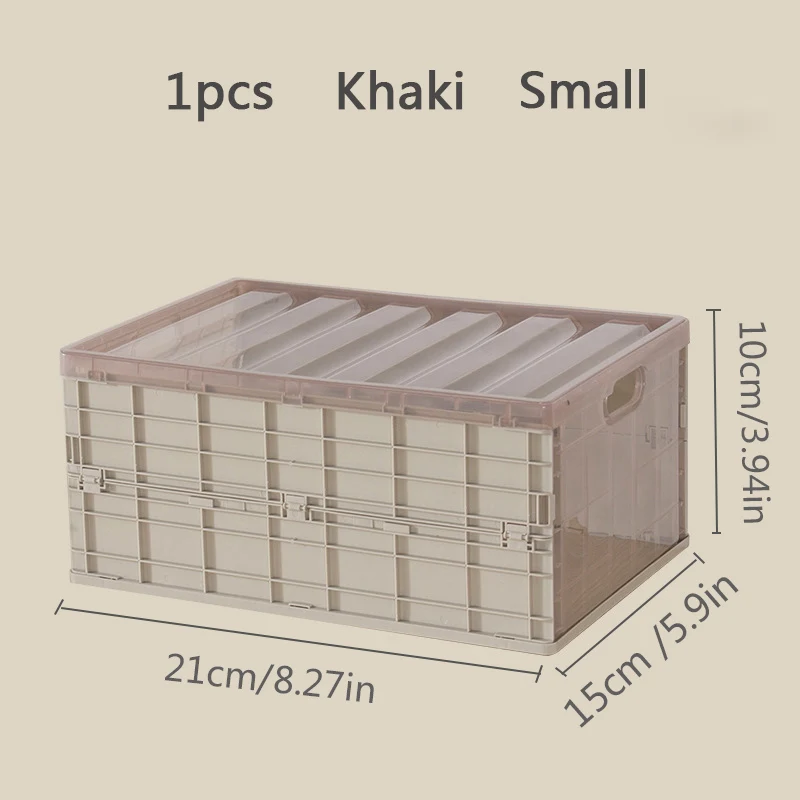 Большая складная коробка для хранения пластиковая ткань Органайзер чехол Крытая Коробка для хранения настольная коробка для хранения автомобиля шкатулка для дома ящик для посуды - Цвет: Khaki-S