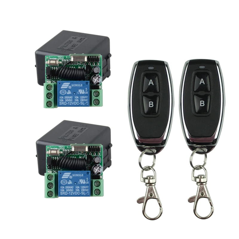

DC12V 1CH RF Wireless Remote Control Lighting Switch System 2 Transmitter 2 Receiver Smart Home Switch