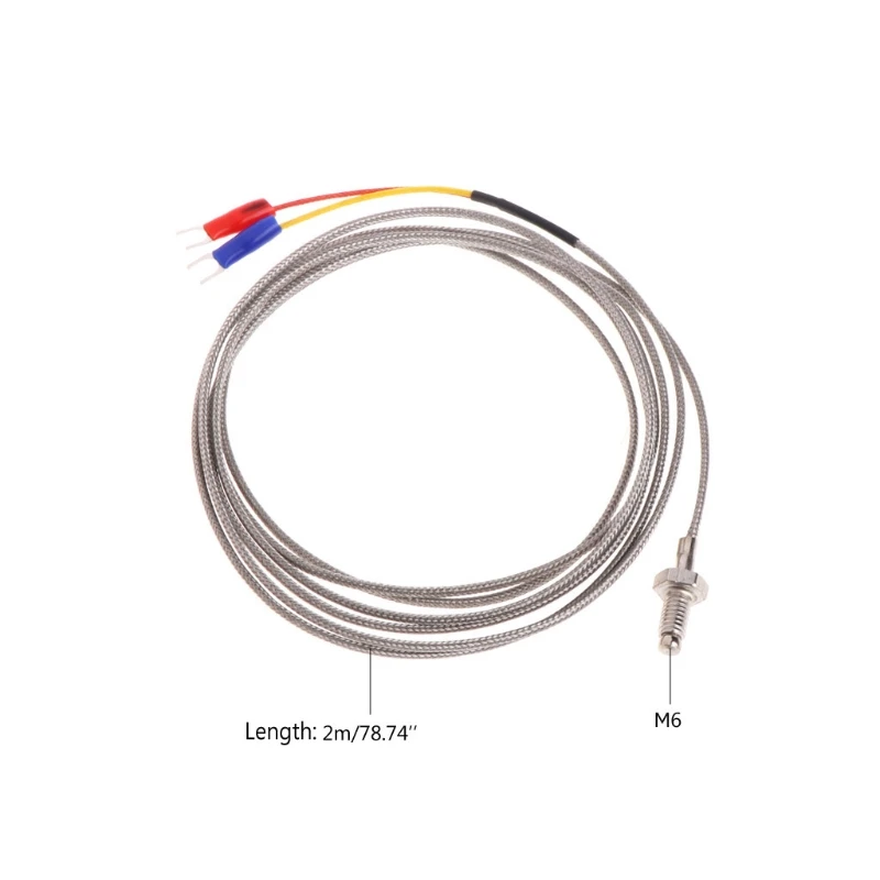

2M J Type M6 Screw Probe Thermocouple Temperature Sensor with Cable for Industrial Temperature Controller 0-400C