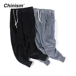 CHINISM Ретро вельветовые брюки для бега мужские толстые теплые Свободные тренировочные брюки осень-зима Модные шаровары 1523