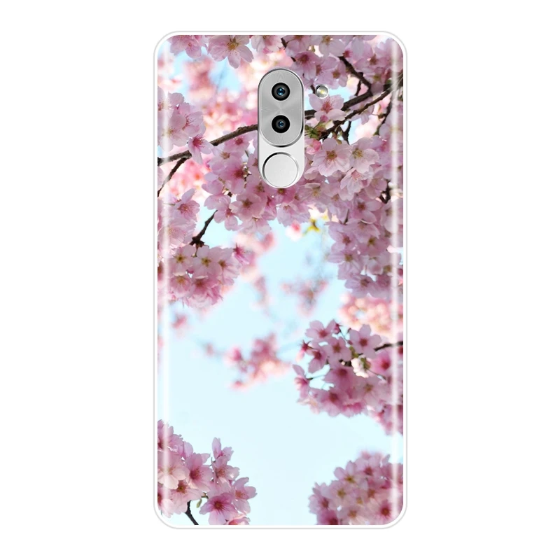 Задняя крышка для Huawei Honor 4X 5A 5X 6 6X мягкий силиконовый чехол с розовым цветком