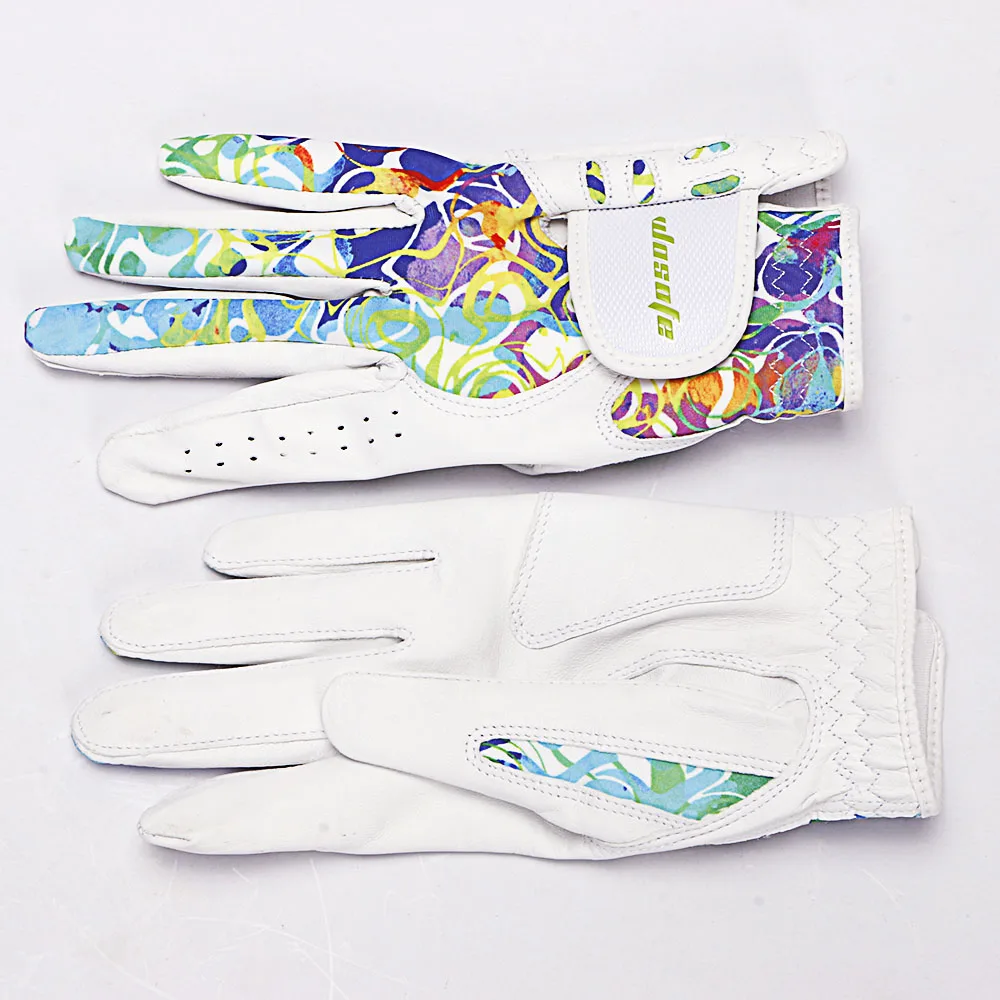 Новые перчатки для гольфа из овчины женские перчатки для левой и правой руки дышащие Phantom Цветные Перчатки Для Гольфа Аксессуары для гольфа