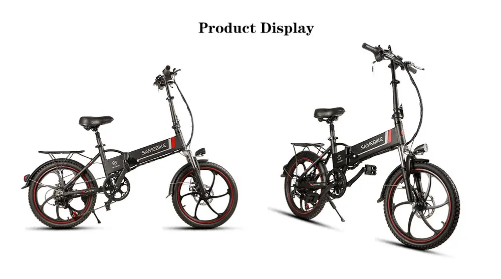 Clearance EU Stock SAMEBIKE 20" Aluminum Alloy Foldable Electric Bicycle 48V 8Ah Intelligent LCD Display Electric Bike E Bike Ebike 5