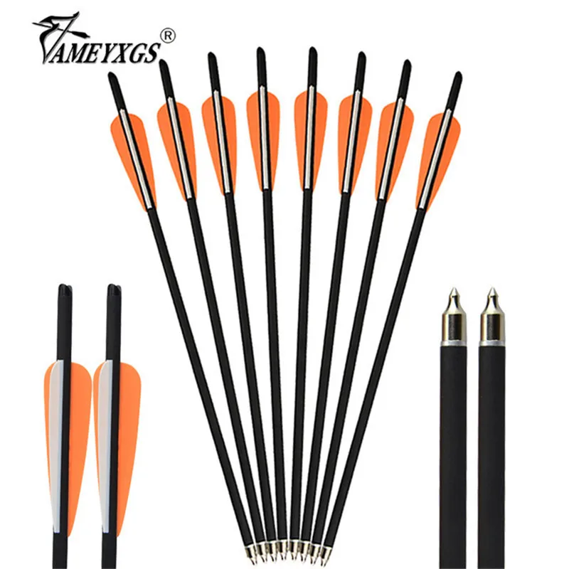 

12pcs 18inch Crossbow Arrow Archery Crossbow Shooting Carbon Arrows 100grain Replaceable Broadhead For Hunting Accessories