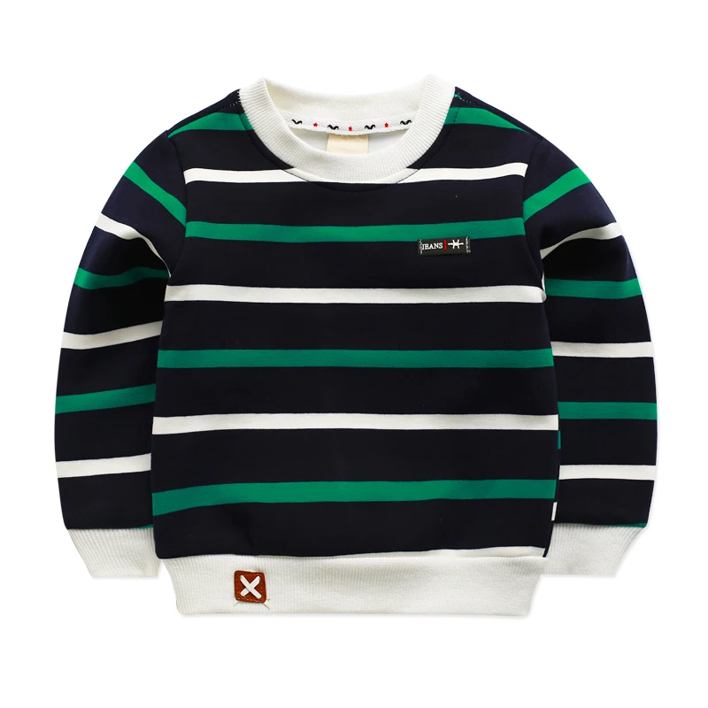 

Winter Fleece Striped Kid T-shirts For Baby Boy Clothing Boys Long Sleeve Autumn Shirt Girls Tops Tees Children Blusa Infantil