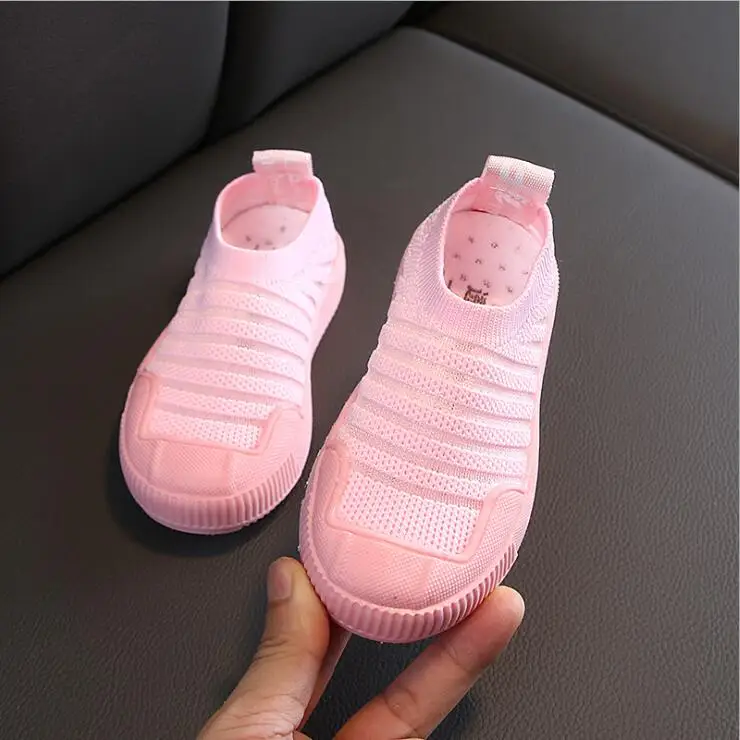 Новинка года; детская обувь; Повседневная дышащая обувь из сетчатого материала; Мужская и женская обувь для малышей с мягкой подошвой для малышей - Цвет: Розовый