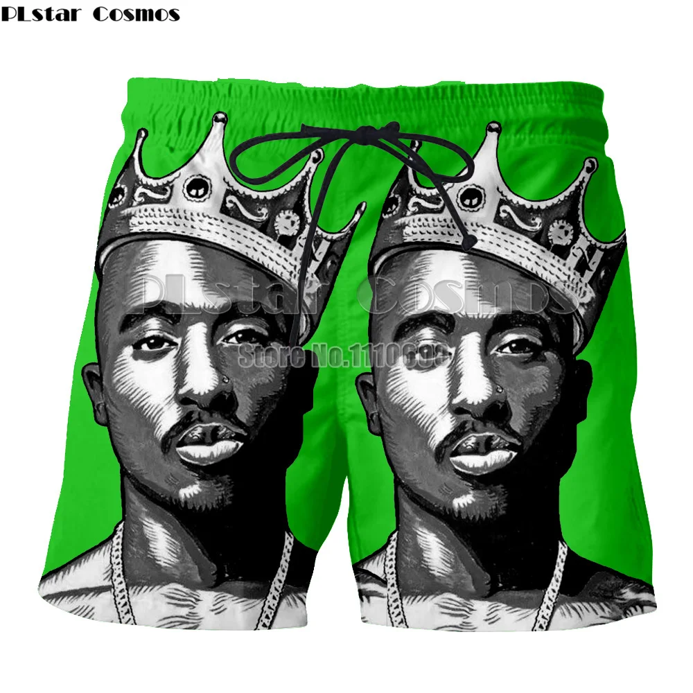PLstar Cosmos Hip Hop shorts men women 3d print Rap singer 2PAC Tupac 3d shorts breathable short pants summer