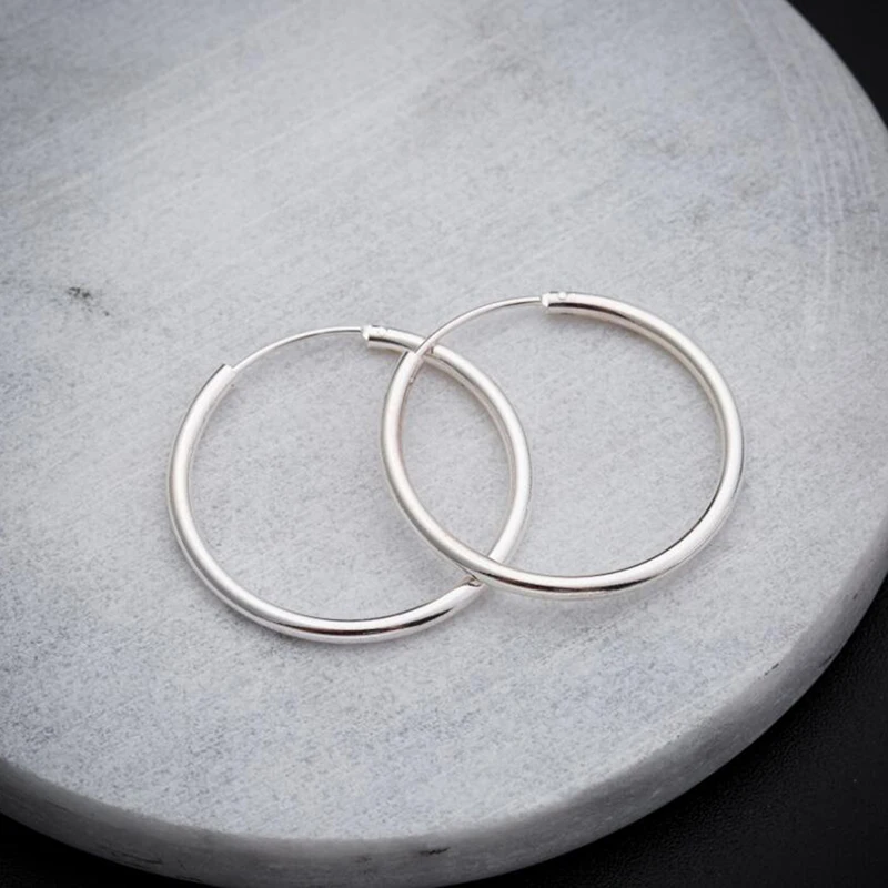 sinya circle ring hoop earring in 925 sterling silver ED0348E (4)