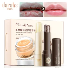 3 шт., набор для ухода за губами, масло ши, увлажняющий питательный бальзам для губ, скраб, крем Отшелушивающий, питательная маска для губ, костюм для ухода за кожей