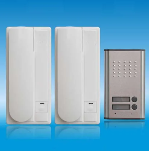 

ZHUDELE New Arrival Home Security 2-WIRE New audio door phone ,unlock function with 2-buttons for 2-apartments