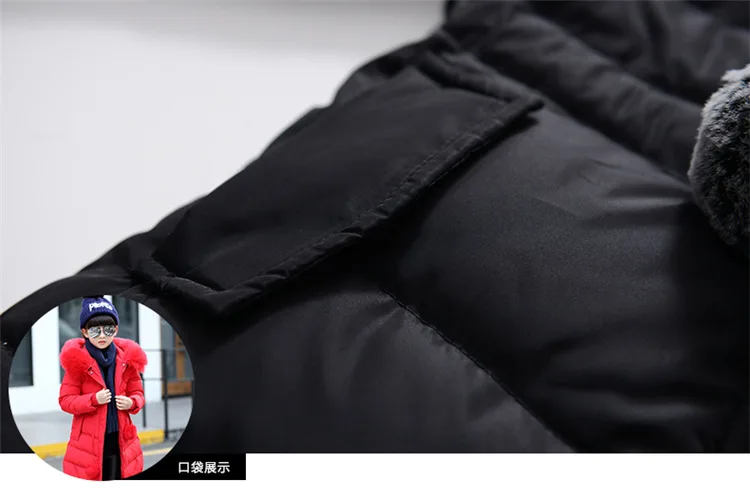 Jaqueta de Inverno Infantil com Capuz de Pele Blusa de Neve Acolchoada de Algodão Grossa Natal 2022 14 Mamãe e Bebê