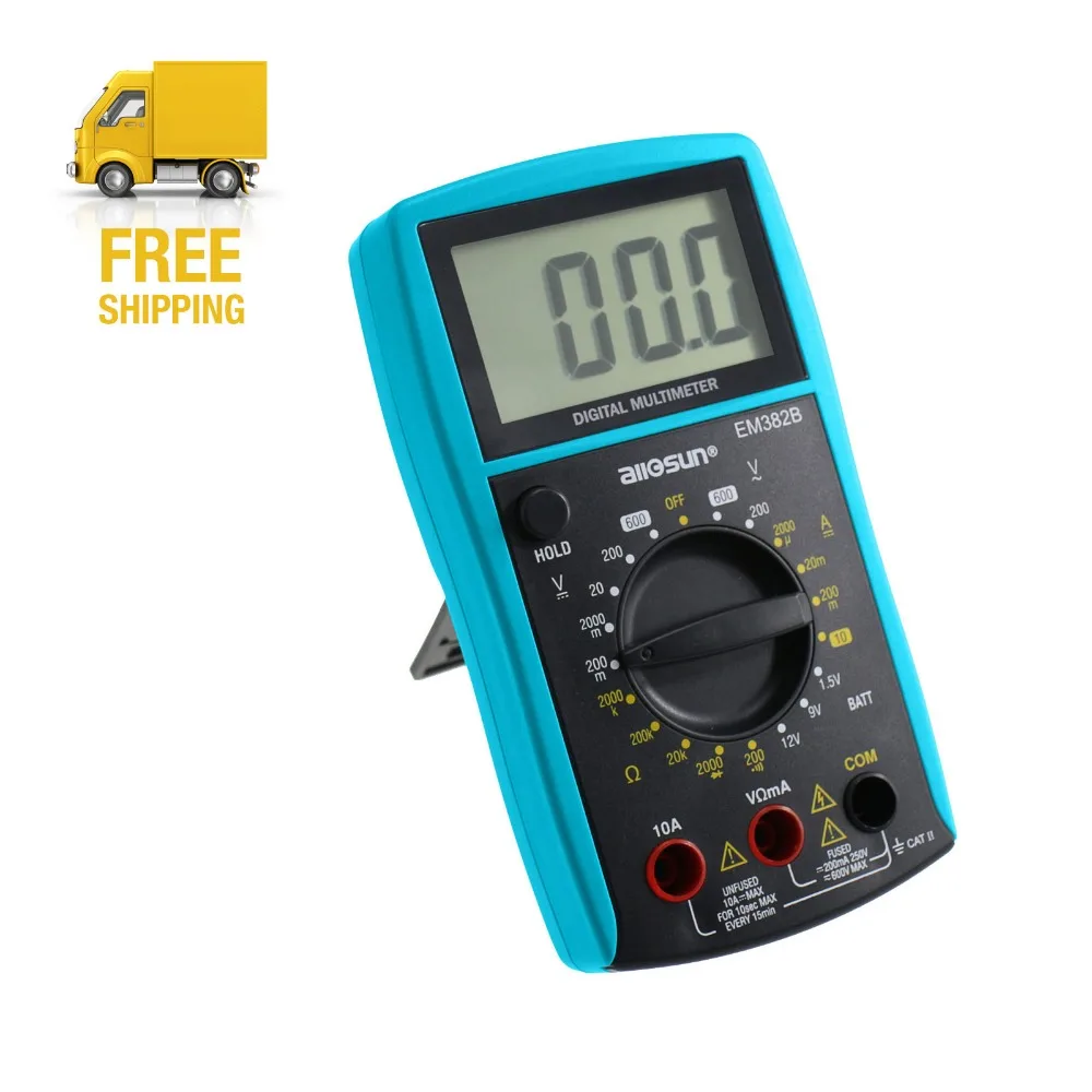 LCD Display Professional Electric Handheld Tester Meter Digital Multimeter DC AC Voltmeter Continuity Battery Diode EM382b digital multimeter multimeter tester