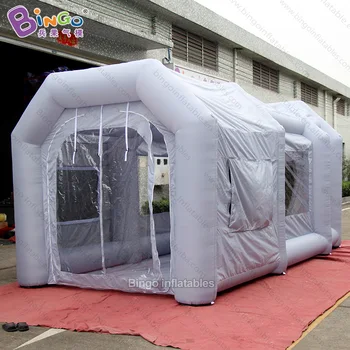 Price 6X3.3X3 Meters Light Grey Inflatabe Spray Booth Tent , Inflatable Paint Booth Tent With 2 Blowers Toy Tents