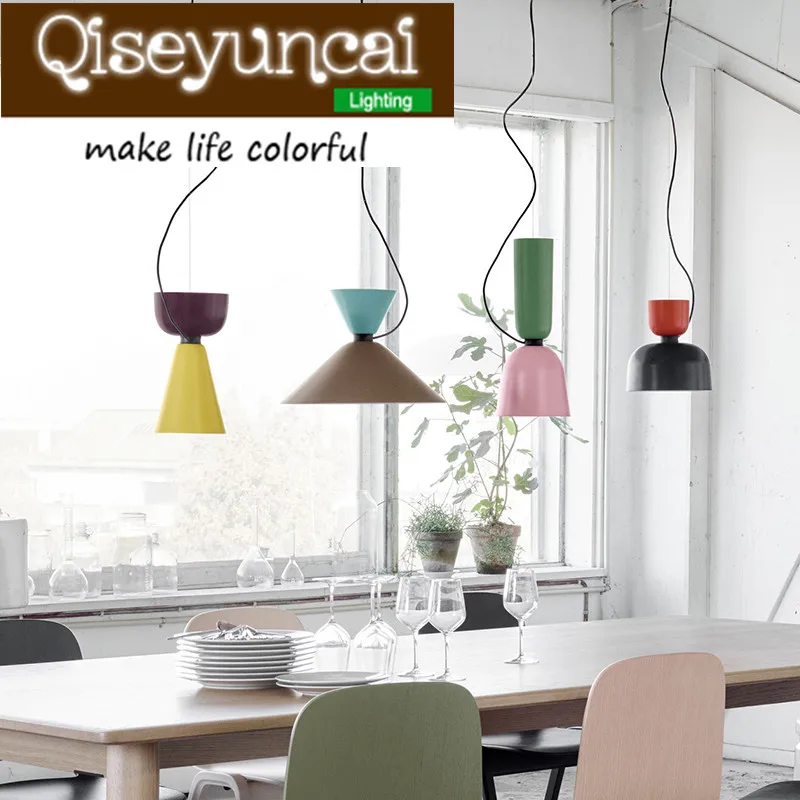 

Qiseyuncai Nordic modern minimalist combination of single head E27 aluminum chandelier decorative creative personality lamps