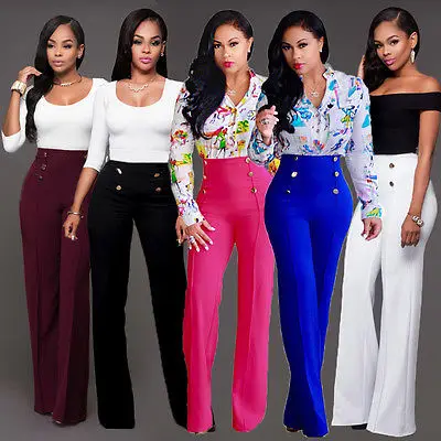 

Five Species Women High Waist Flared Bell Bottom Pants Casual Party Trousers New Hot Fashion Casual