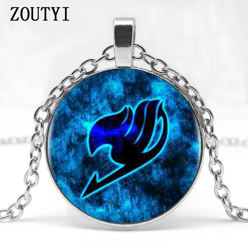 

2018/ lot 9 Styles Fairy Tail Logo Women's / Men's Pendant Necklace Cabochon Vintage Black Chain DOTA Statement Necklace.