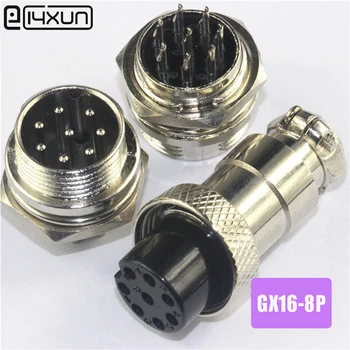 

5Pair=10Pcs GX16 GX16-8 8P 8Pin 16mm Male&Female Wire Panel Connector plug Circular Aviation Connector Socket Plug