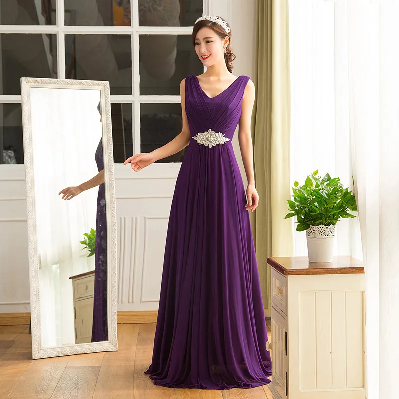 Cheap Purple Long Dress with Sleeves