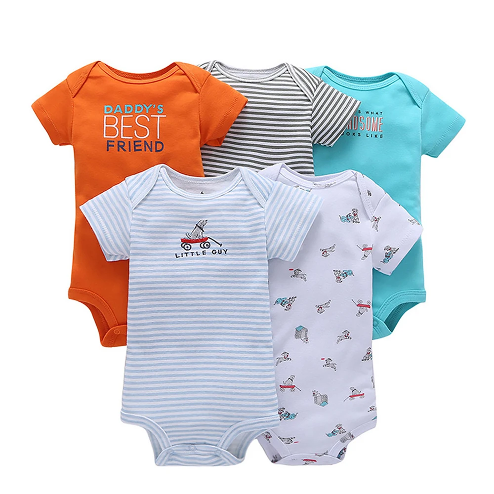 5 unids/lote mamelucos del bebé de manga corta Bebé Ropa 100% algodón puntada Bebé Ropa verano Onesie recién nacidos Bebe mameluco 5 unids/lote mamelucos del bebé de manga corta Bebé Ropa 100% algodón puntada Bebé Ropa verano Onesie recién nacidos Bebe mameluco