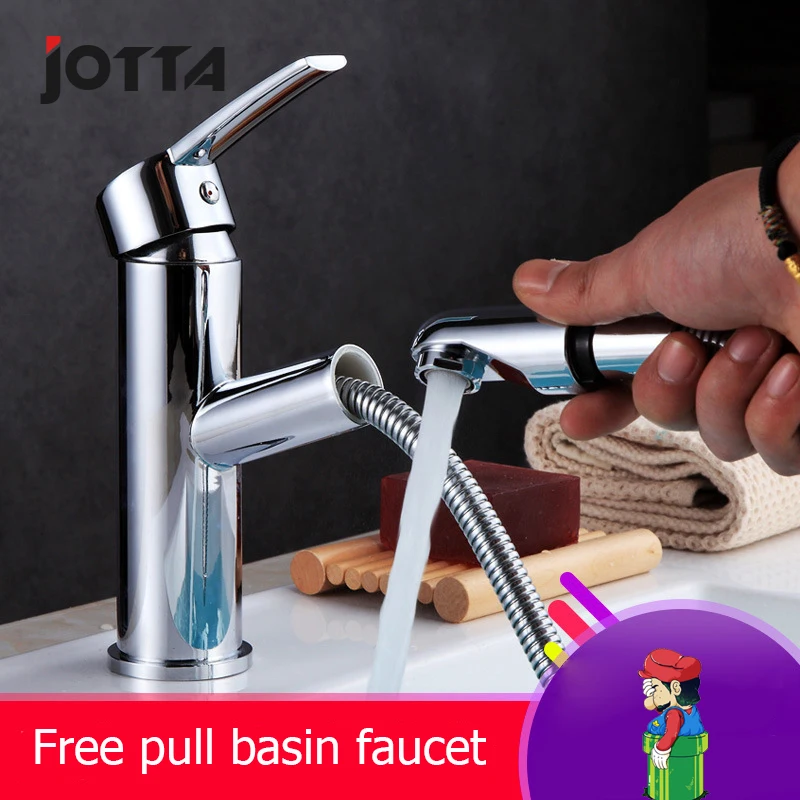 Toilet whole copper main body pulls faucet lavatory basin below the stage basin can retractable rise and fall rotates cold hot 