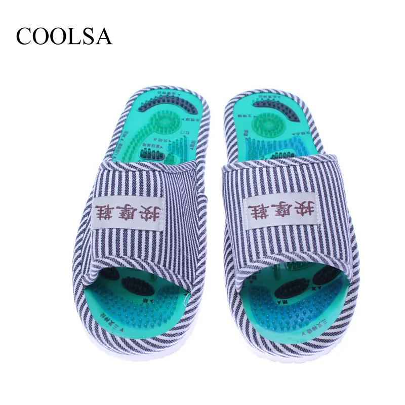 COOLSA Essential здоровье и гигиена Taichi шлепанцы с эффектом акупунктурного массажа Высокое качество для мужчин массаж ног шлёпанцы для женщин с магнитом домашняя обувь - изображение