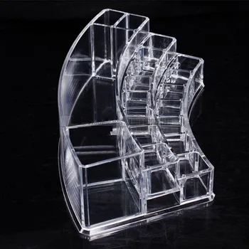 

Multifunction Cambered Showing Shelf Holder Clear Acrylic Display Storage ,Nail Polish Make Up Nail Art Tools Container