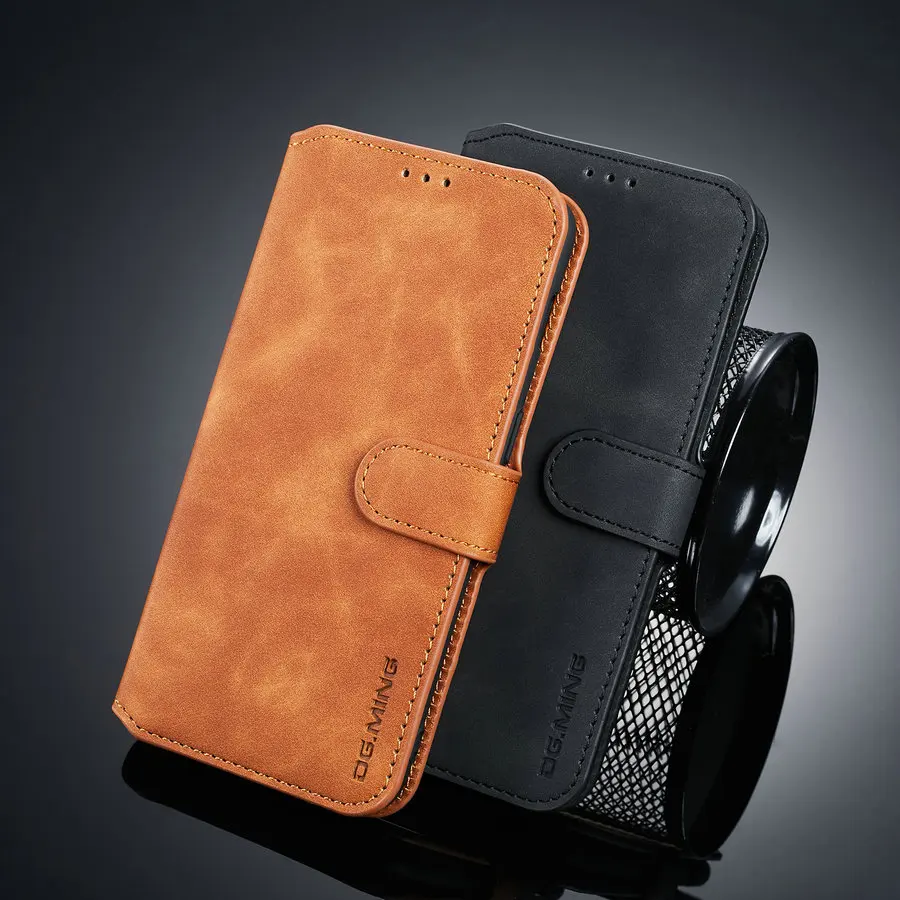 

DG.MING PU Leather Case For OnePlus 7 Pro Case Vintage Wallet Cover Case For OnePlus 7 6T Flip Book Coque Funda Card Slots Stand