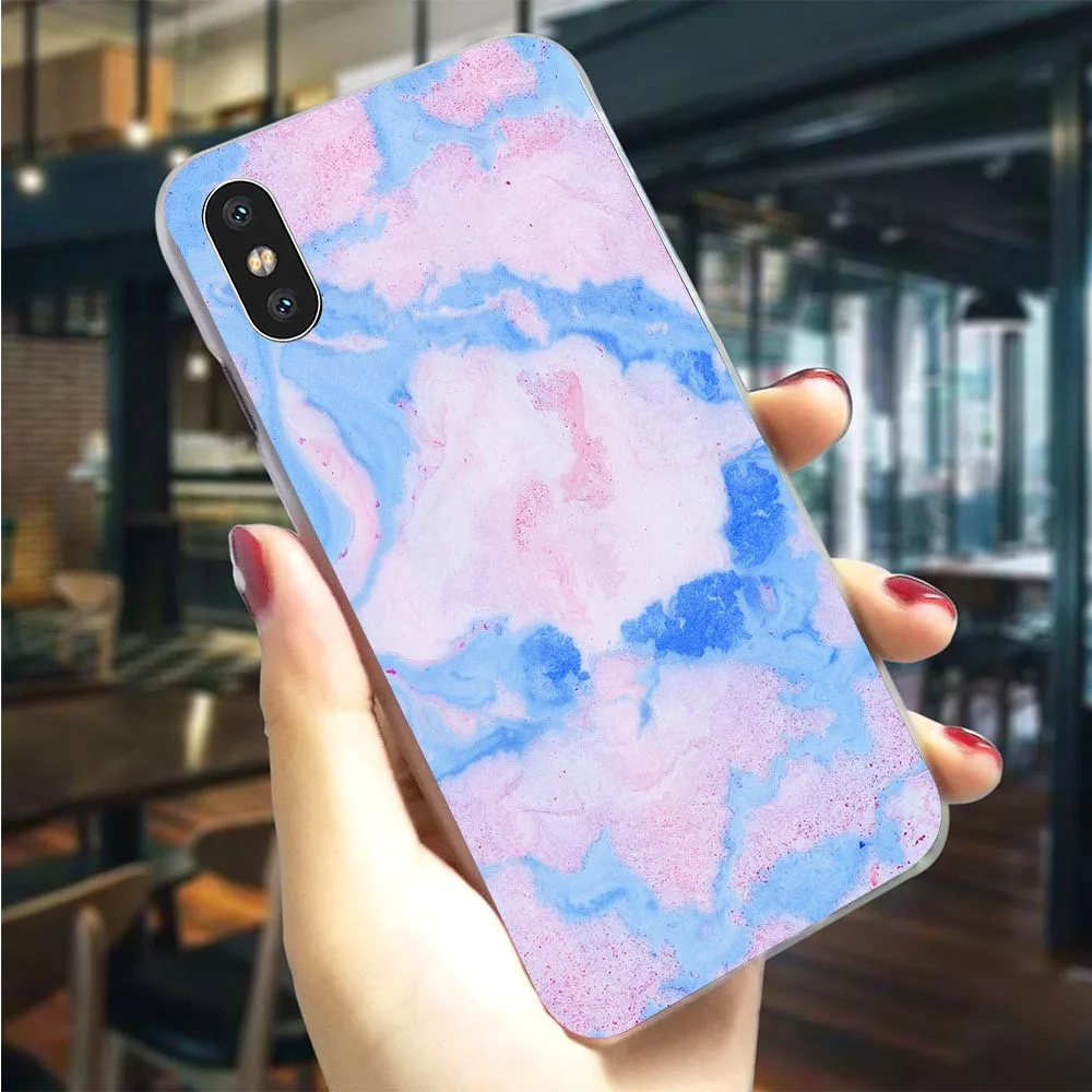 

Hard Cover for iPhone X Pure Marble Case for iPhone XR Cases 6 6S Xs Max 8 Plus 7 5S 5 SE Back Skin Pattern