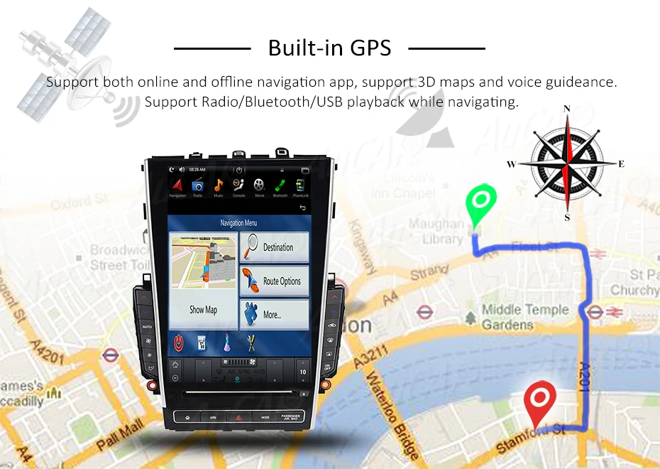 Perfect AuCar Tesla Android 8.1 12.1" screen car radio  gps navigation for Infiniti Q50 Q50L Q60 car multimedia stereo player 14