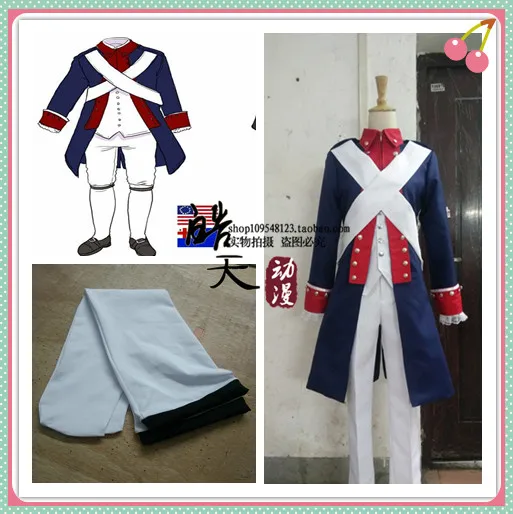 

APH Axis Powers Hetalia USA Alfred F. Jones American Revolution Version Cosplay 11