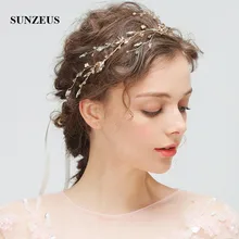 Золотые листья Свадебная повязка с лентами винтажные богемные свадебные аксессуары для женщин кристаллы украшение для волос SHA47