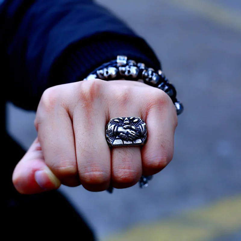 BEIER fashion unique God lucky hand punk man ring 316l stainless steel funny design rock biker jewelry party gift BR8-613