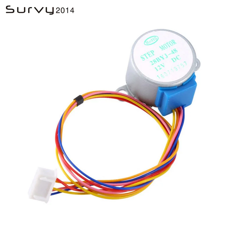 Electric Step Motor Valve Gear Stepper Motor DC 12V 4 Phase Step Motor Reduction Step Motor Gear w/ 5 Lines Cable 28BYJ-4