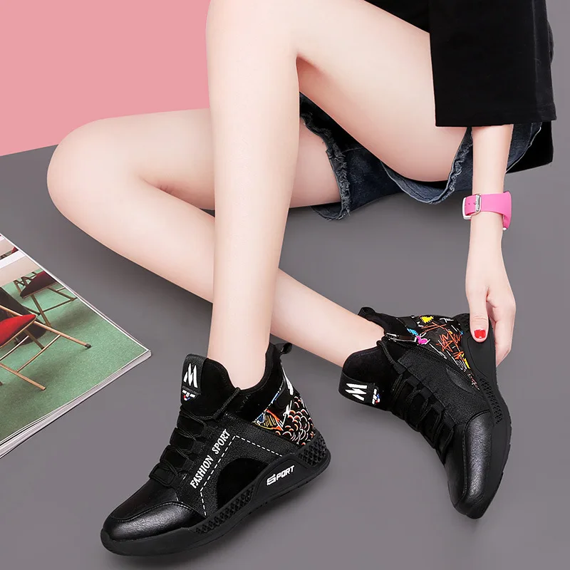 JINBEILEE Women's Colorful Fashion Thick-soled Walking Shoes Increase Breathable and Comfortable Sports Casual Shoes Women