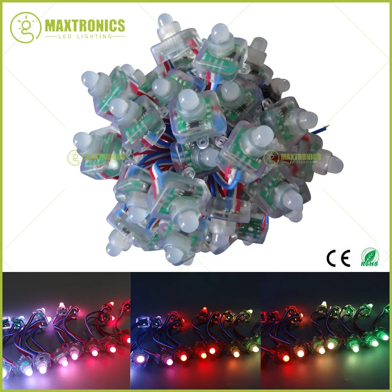 Квадратный светодиодный модуль WS2811 12 мм рассеянный цифровой RGB пиксельный 5 в
