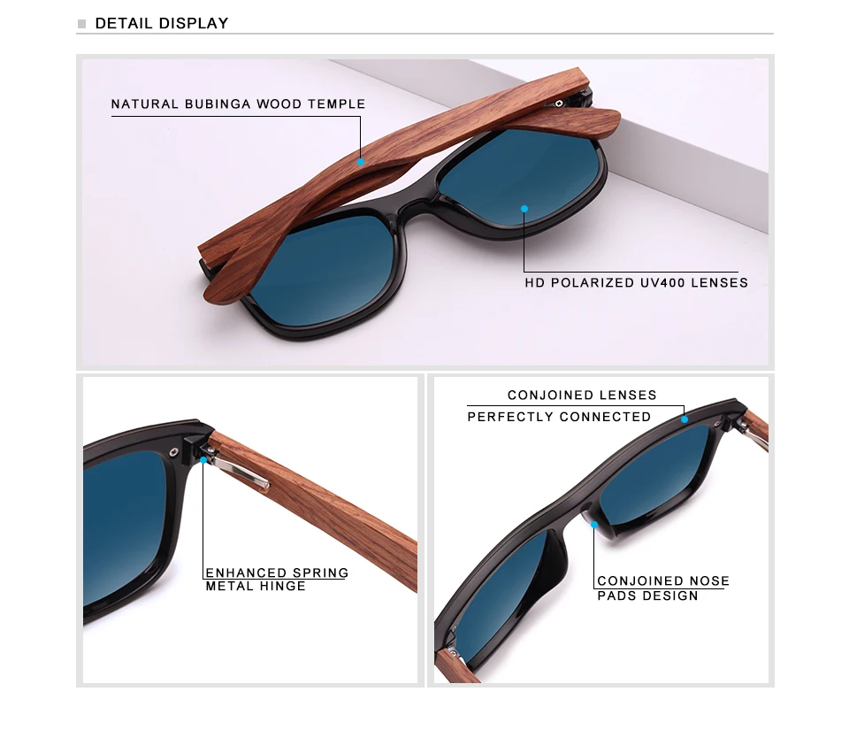 Natural Wooden Sunglasses Men Polarized