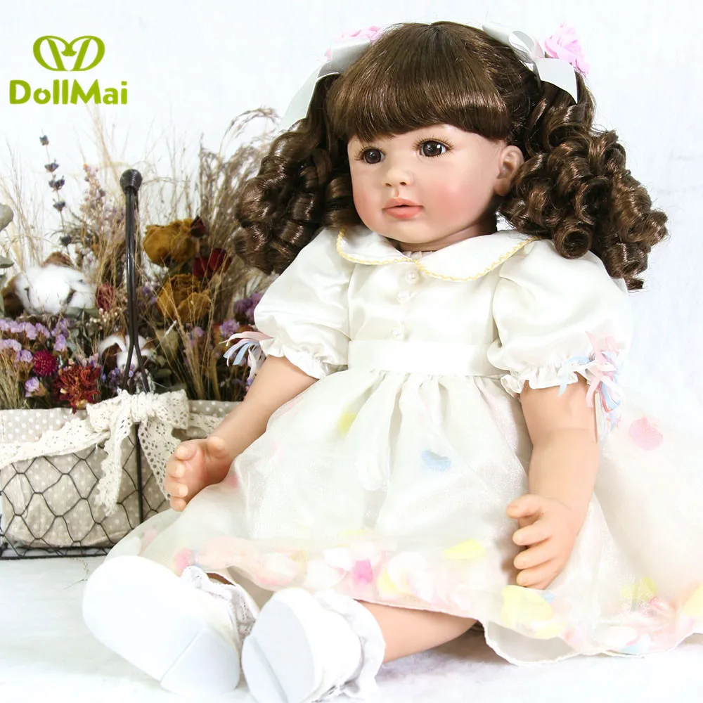 

Boutique baby Doll alive toddler girl princess 24" silicone vinyl limbs reborn dolls for children gift bebe reborn bonecas