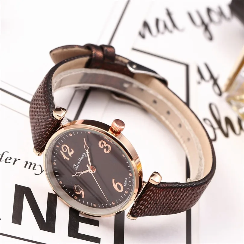 Women Fashion Leather Band Analog Quartz Round Wrist Watch Watches Women's Watches Brand Luxury Fashion Ladies Watch #4a2 (10)
