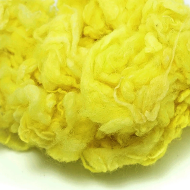 Gratis Pengiriman Peru Alpaca Keriting Serat Wol Merasa Kuning