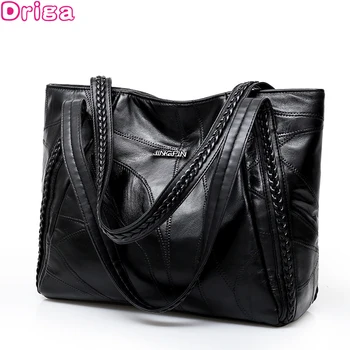 

Driga Women Tote Bag Genuine Sheepskin Patchwork Casual Hand Bags Big Capacity Woman Shoulder Bag Large Ladies Shopping Bags