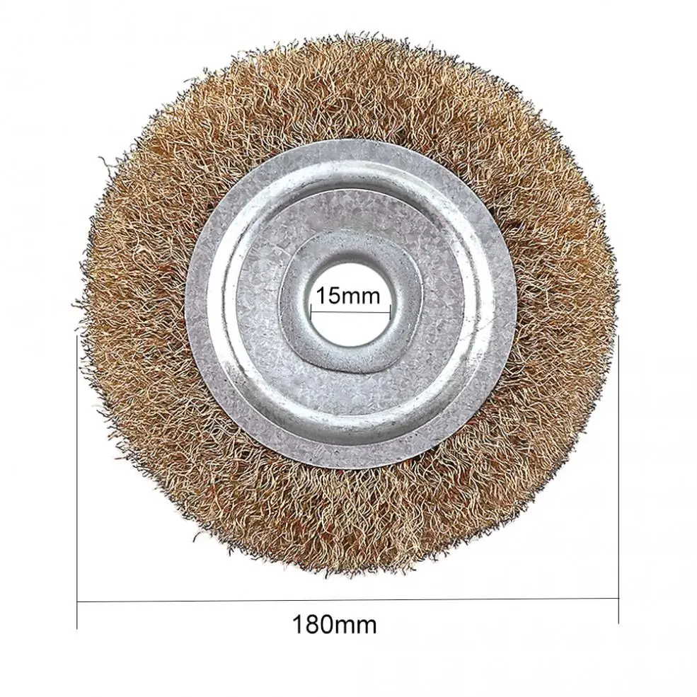 TORO 3pcs 100mm Coppering Steel Wire Polishing Brush Wheels Set with 16mm Hole and Parallel Shape for Polished Derusting