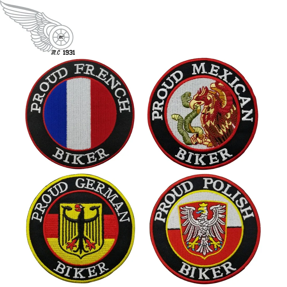 Proud German the emblem of Germany Biker Embroidered Iron On Front Biker Patch Free Shipping Customized DIY Design for Clothes (1)