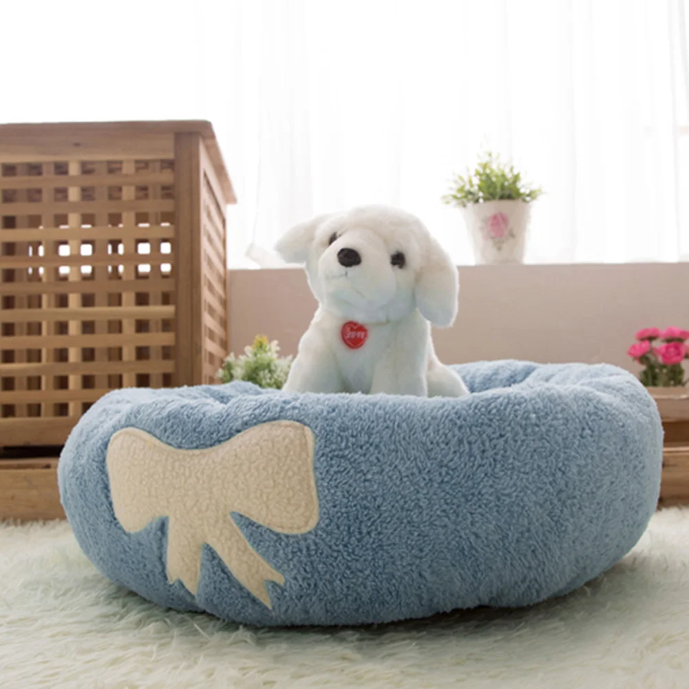 Blue/Pink Dog Beds Coral Fleece Kitten Cat House Puppies ...