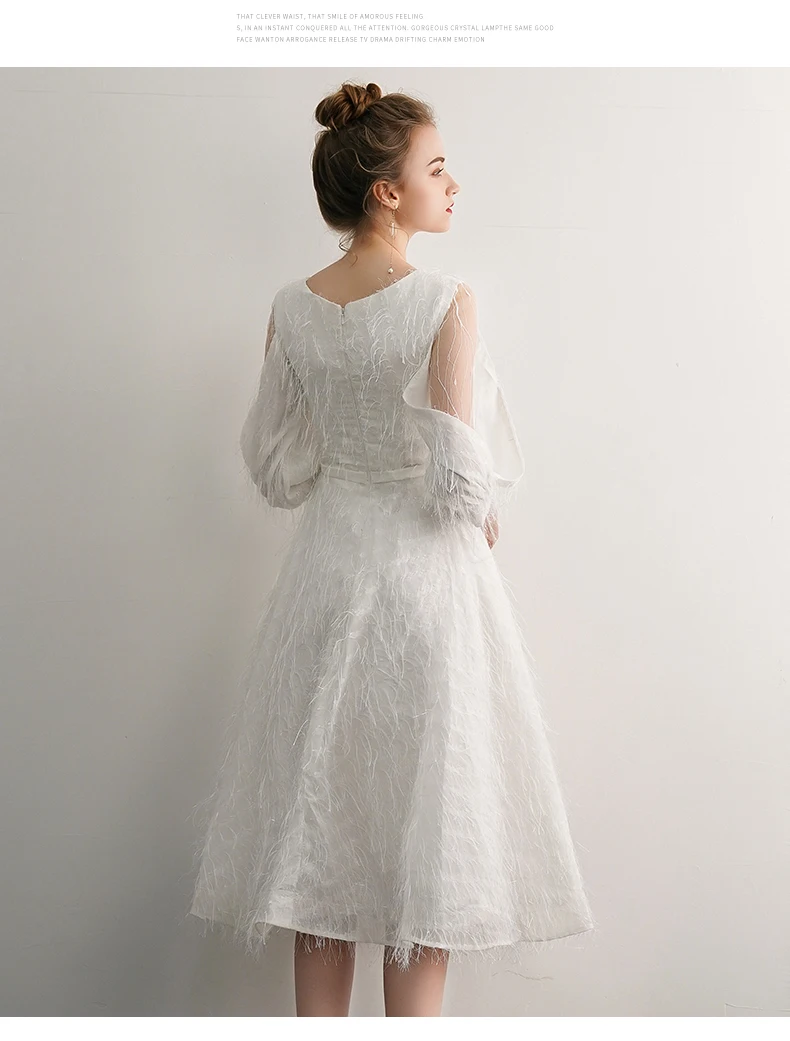 Robe de Soiree Courte белое винтажное кружевное вечернее платье короткое вечернее платье с поясом Vestido de Festa LYFY14