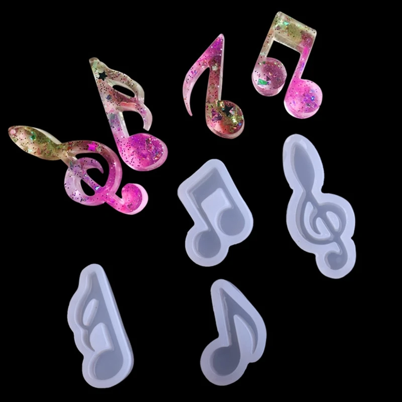 

2.8x3.7x0.6cm Musical Note Pendant Silicone Mold Resin Jewelry Fondant Cake DIY Mould Tools pendant bracelet Making mold