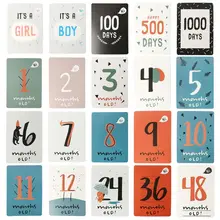 20 Pcs/Set Month Card Baby Photography Photo Cards Monthly Newborn Photos Funny Cartoon Decoration Creative Commemorative Memory 20 Pcs/Set Month Card Baby Photography Photo Cards Monthly Newborn Photos Funny Cartoon Decoration Creative Commemorative Memory